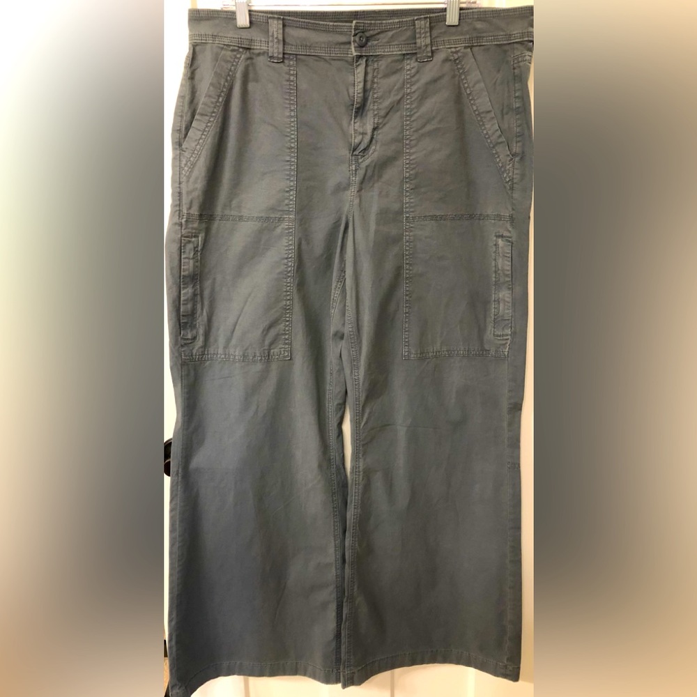 NWOT American Eagle - Low Rise Baggy Flare pants; Size 14-Color Teal 31in Inseam
